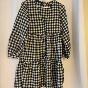 Buttdown down gingham dress